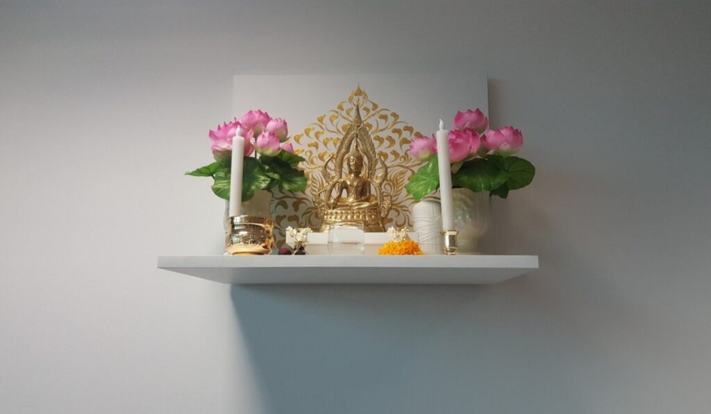 Floating Shelves In Puja Room