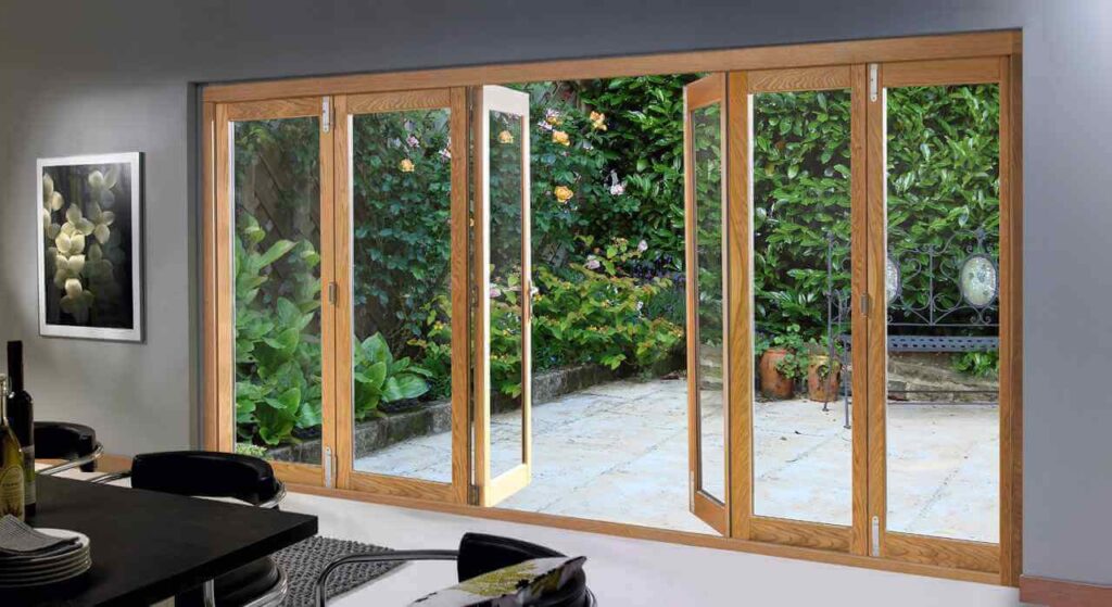 Glass With Wooden Door Design