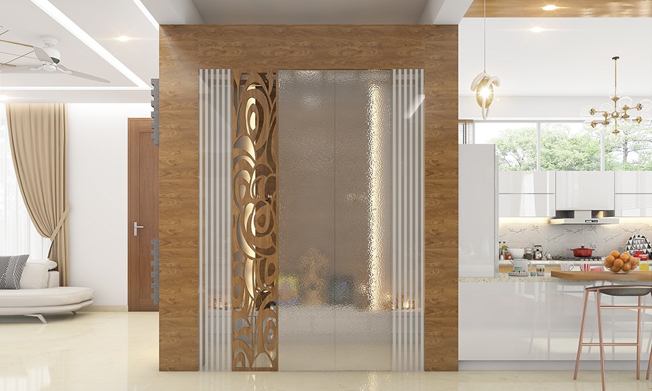 Glass door for pooja room