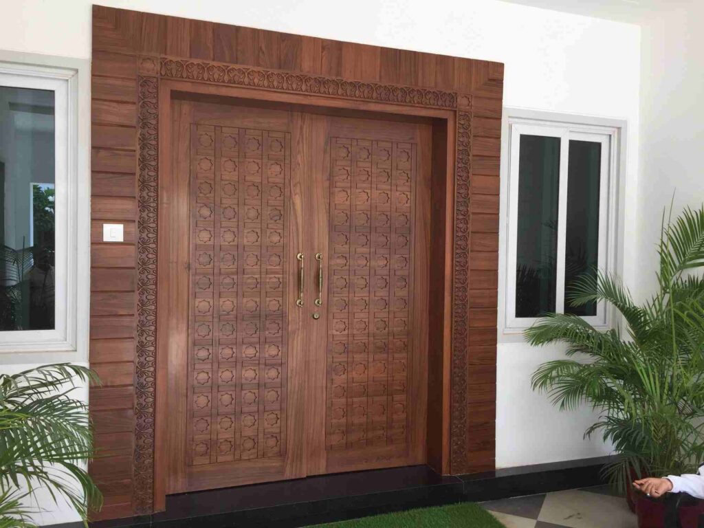 Teak Wooden Double Door Design